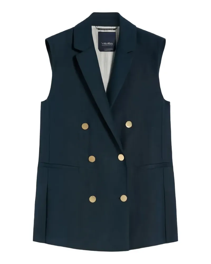 Max Mara double-breasted sleeveless jacket - Blau Blau