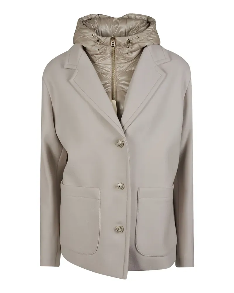 Herno hooded layered-detail coat - Nude Nude