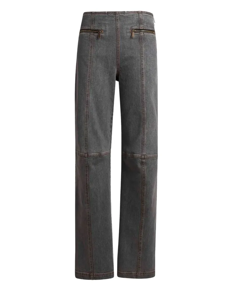 Etro Bestickte Cropped-Jeans - Grau Grau