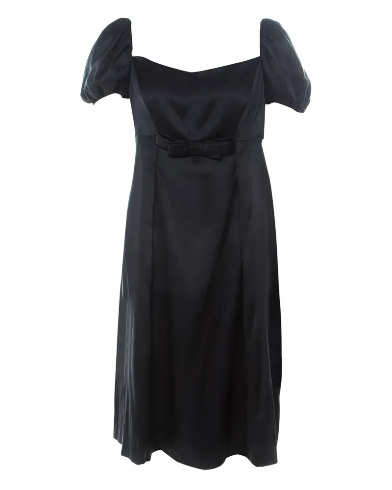 Issa London Pre-owned Midikleid mit Puffärmeln - Schwarz Schwarz