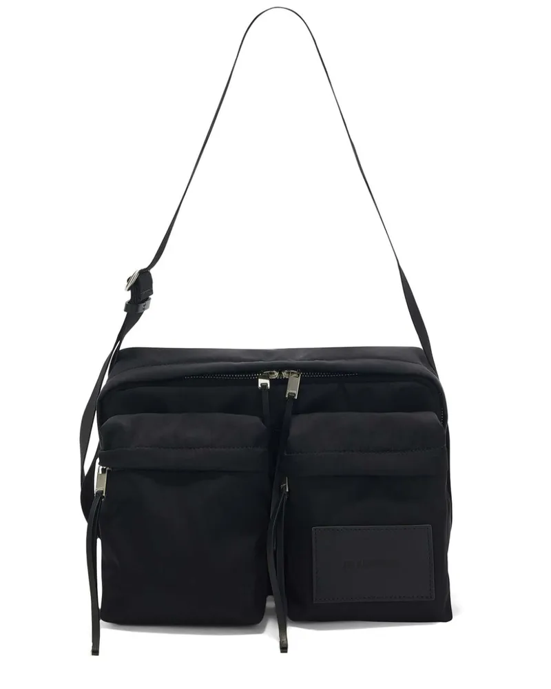 Jil Sander Outdoor Schultertasche aus Canvas - Schwarz Schwarz
