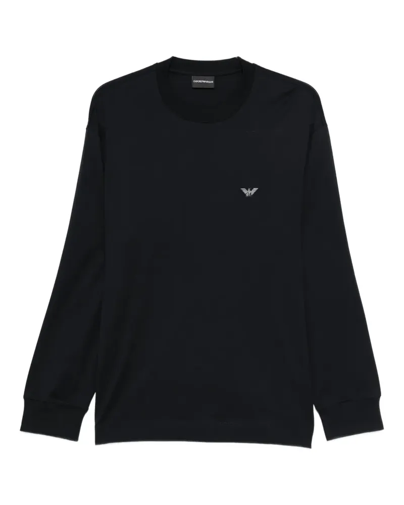 Emporio Armani Sweatshirt mit Logo-Patch - Blau Blau