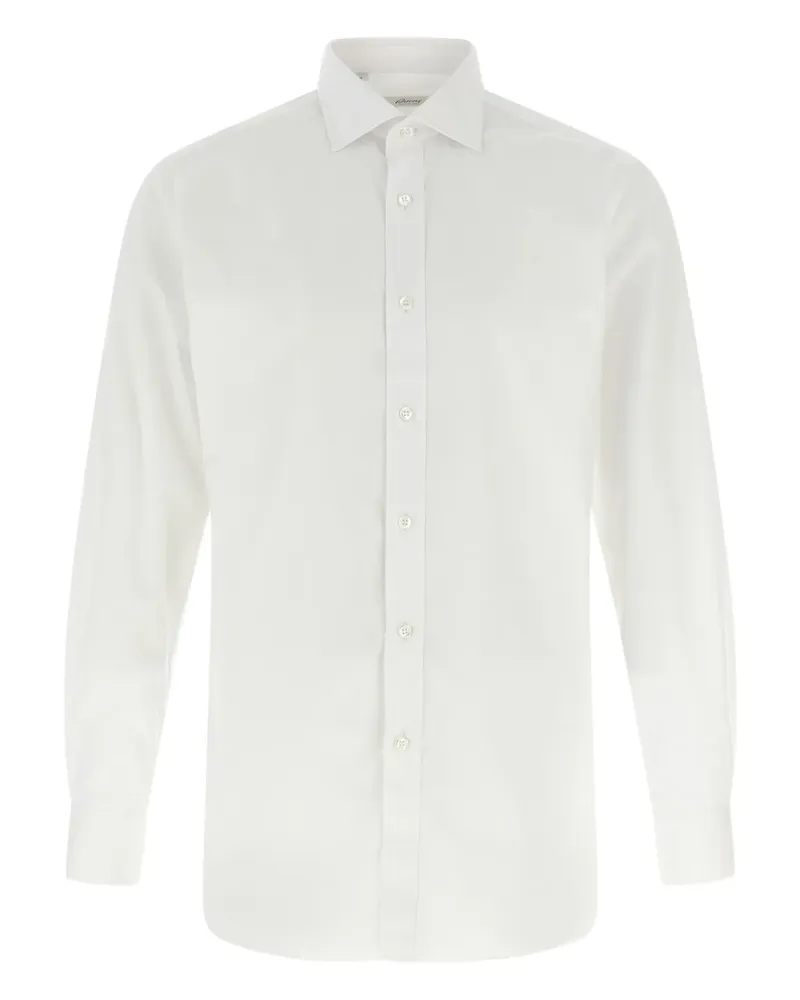 Brioni Trevi Mark Hemd - Weiß Weiß