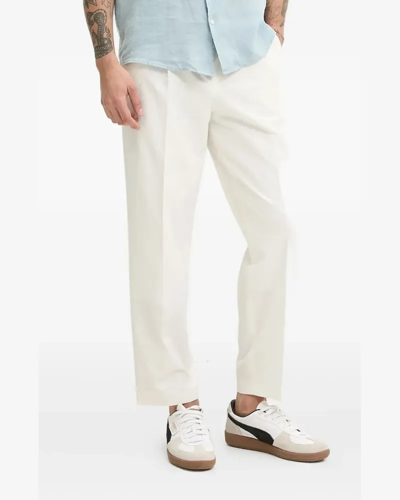 HUGO BOSS Bundfaltenhose mit geradem Bein - Weiß Weiß