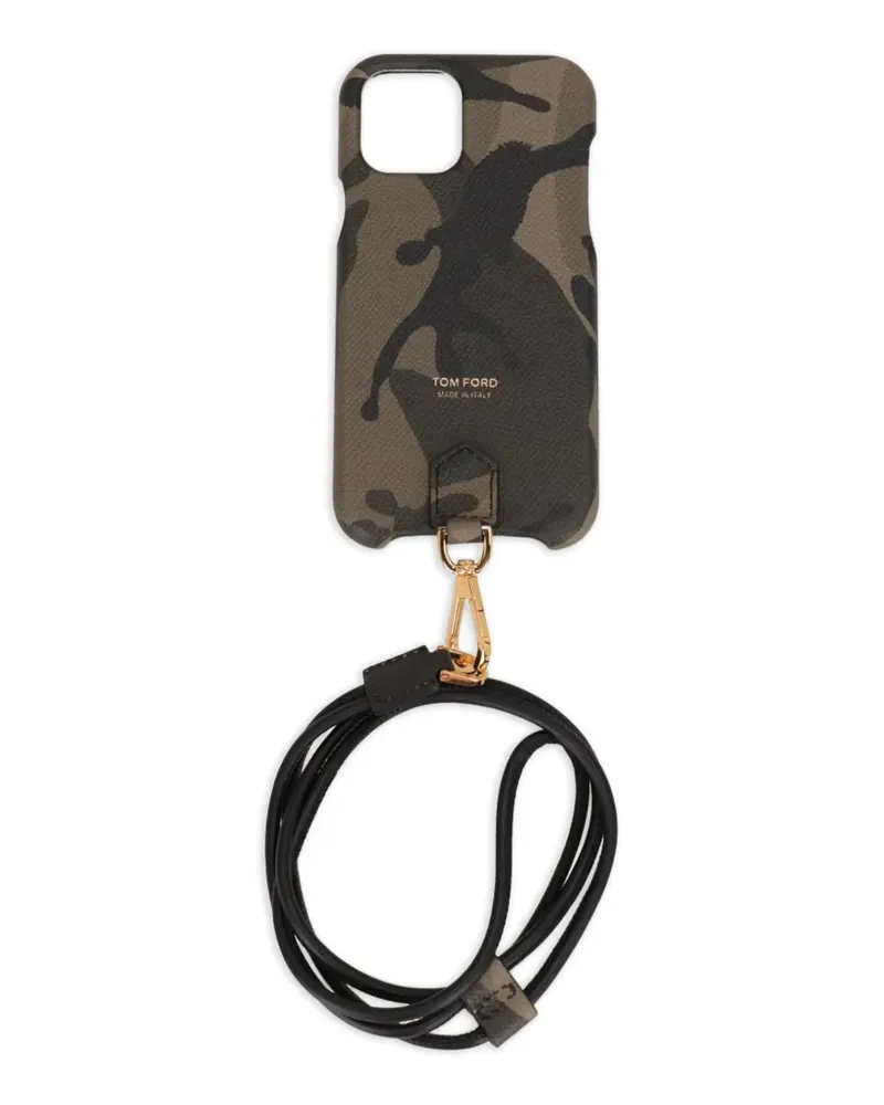 Tom Ford camouflage-print lanyard phone case - Grün Grün