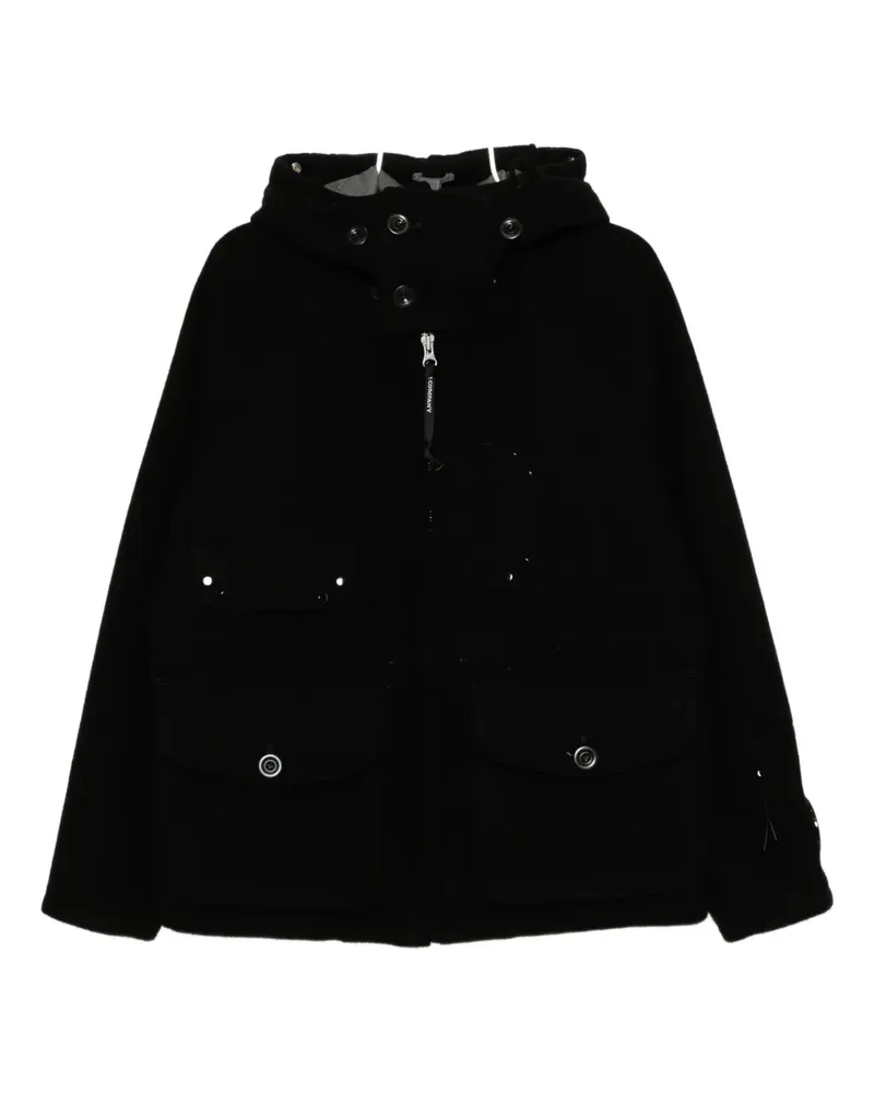 C.P. Company Jacke mit Logo-Patch - Schwarz Schwarz