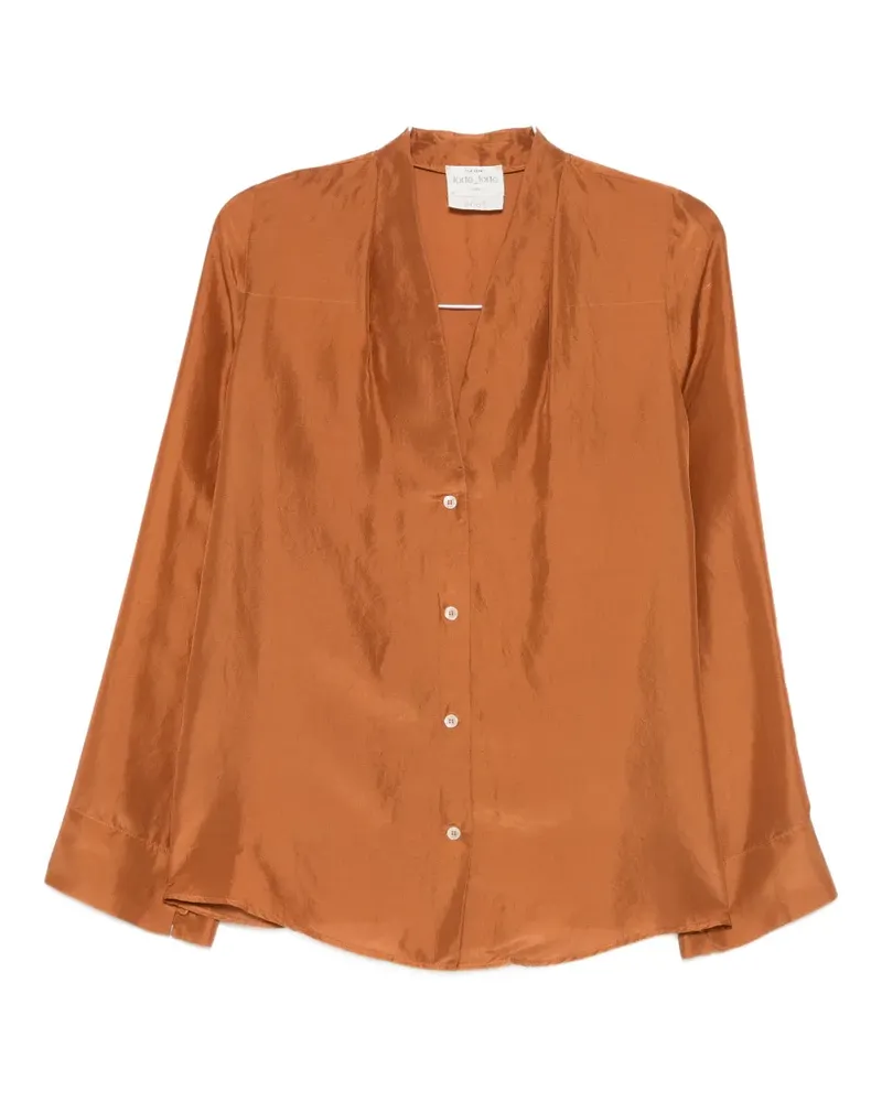 forte_forte silk shirt - Orange Orange