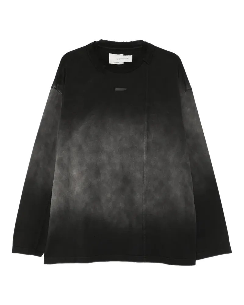 Feng Chen Wang Langarmshirt mit Farbverlauf - Schwarz Schwarz