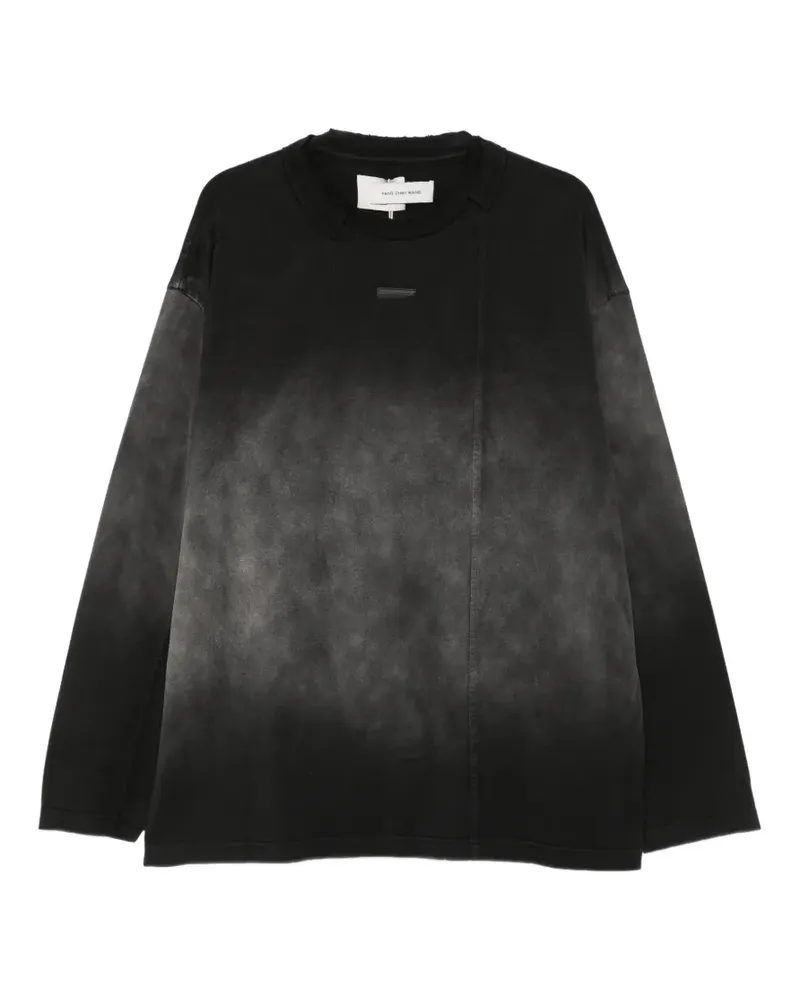Feng Chen Wang Langarmshirt mit Farbverlauf - Schwarz Schwarz