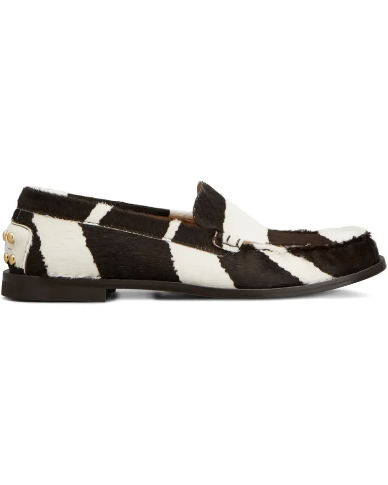 TOD'S Gestreifte Loafer mit Nieten - Braun Braun