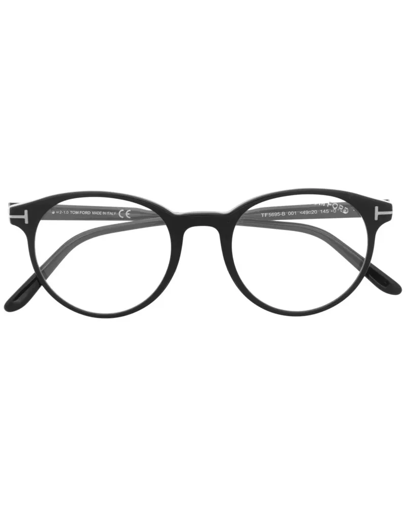 Tom Ford FT5695B Brille mit rundem Gestell - Schwarz Schwarz
