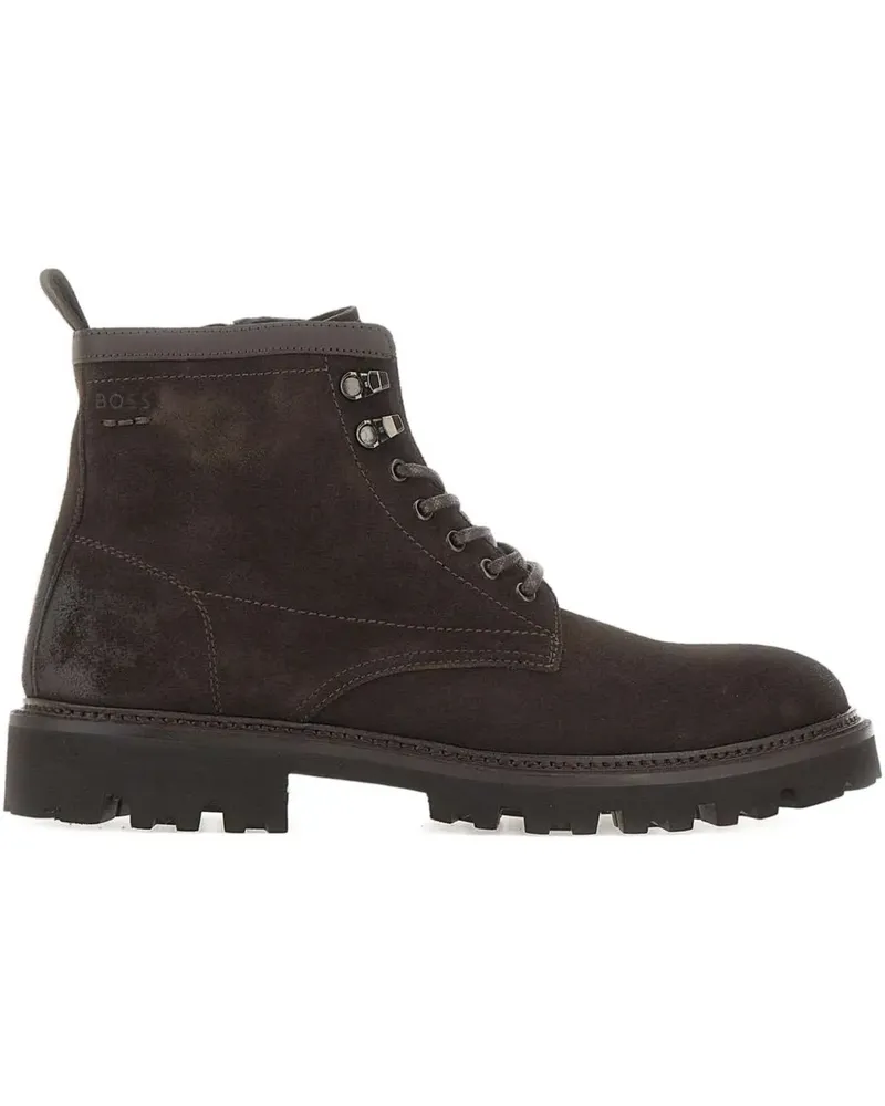 HUGO BOSS Schnürstiefel aus Leder - Braun Braun