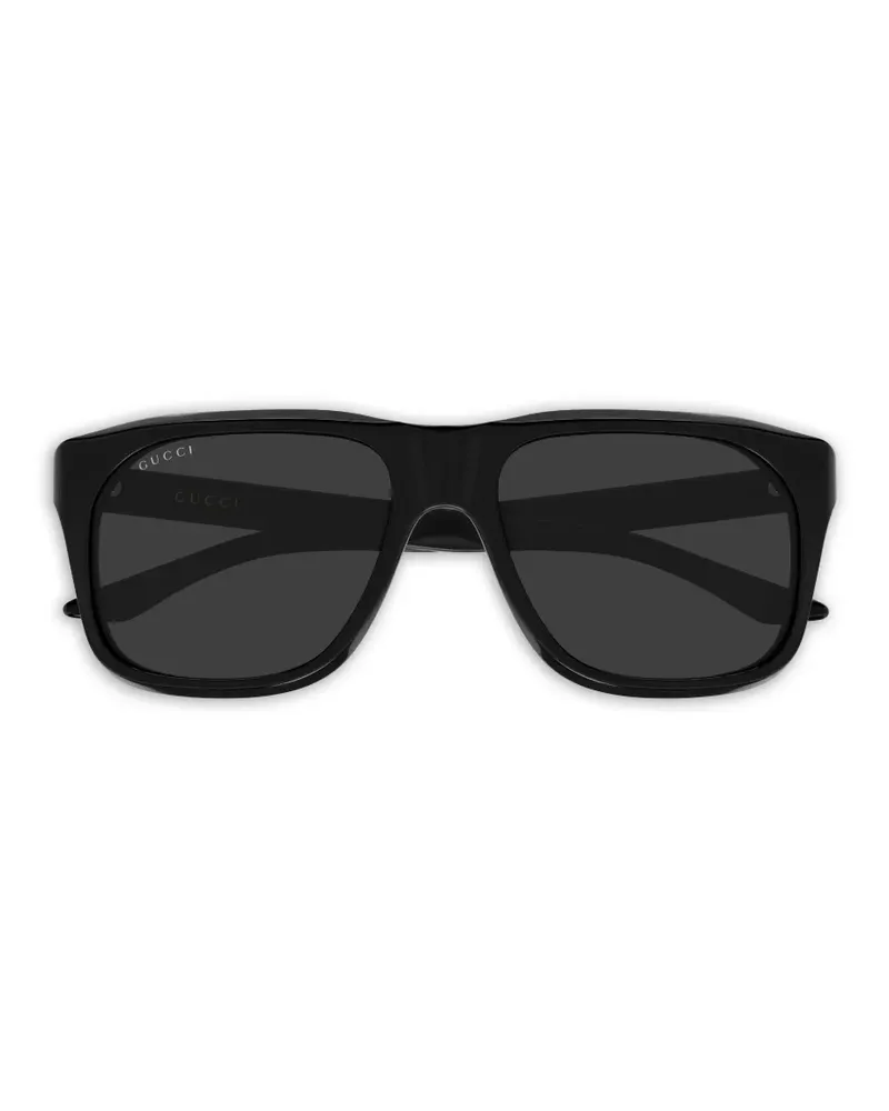 Gucci Sonnenbrille mit eckigem Gestell - Schwarz Schwarz