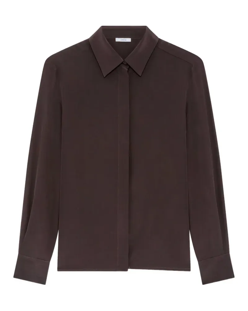 LARDINI long-sleeve silk shirt - Braun Braun