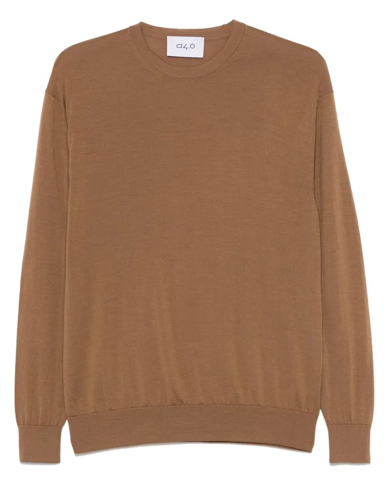 D4.0 Fein gestrickter Pullover - Braun Braun