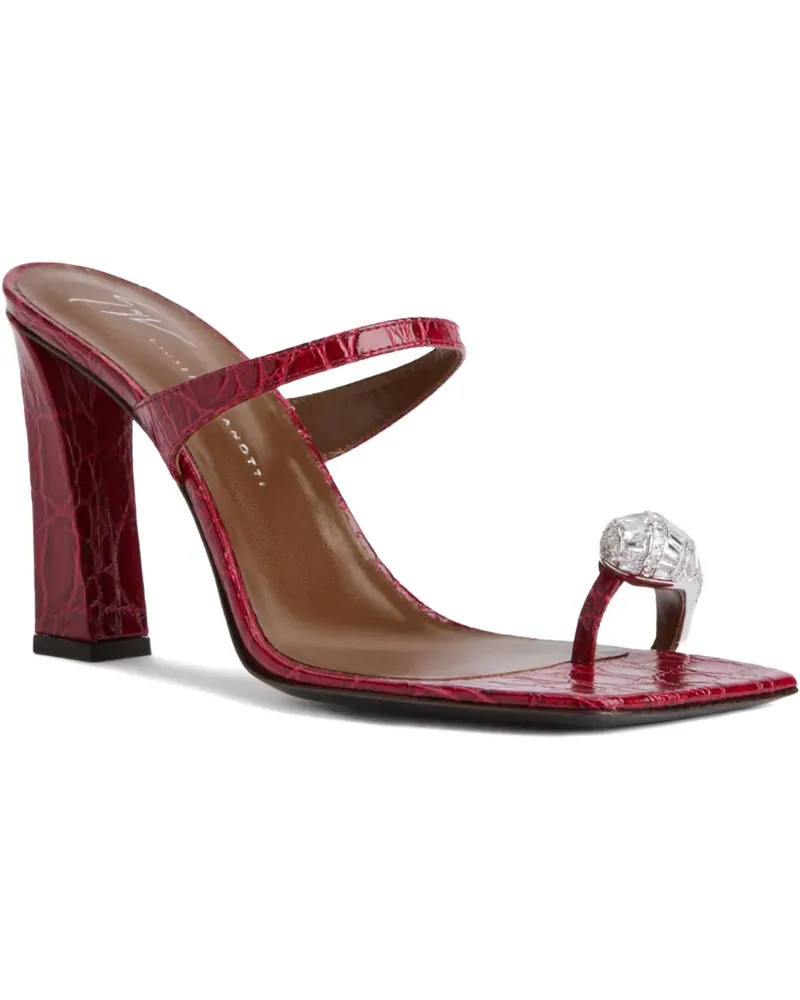 Giuseppe Zanotti Iconic Ring Sandalen mit Kroko-Effekt 90mm - Rot Rot