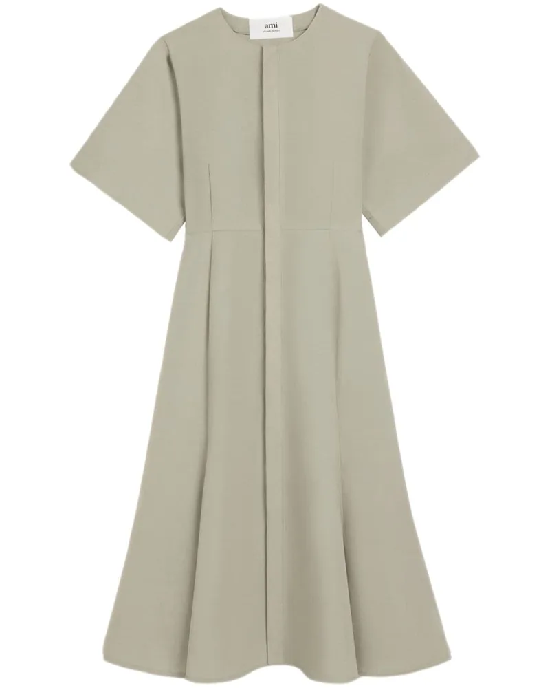 AMI Paris Midikleid mit kurzen Ärmeln - Grün Grün