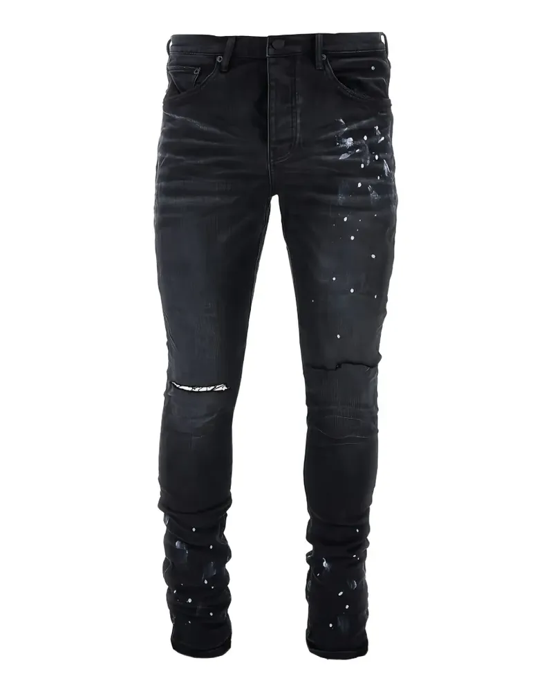 PURPLE BRAND P001 paint-splatter distressed jeans - Schwarz Schwarz