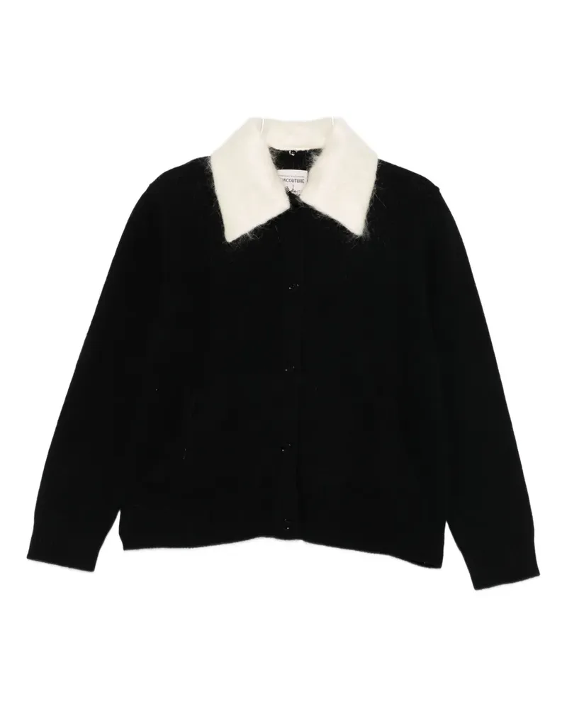 Semicouture Cardigan mit Kontrastkragen - Schwarz Schwarz