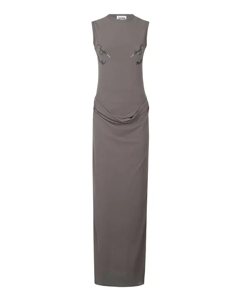 Jean Paul Gaultier embroidered long dress - Grau Grau