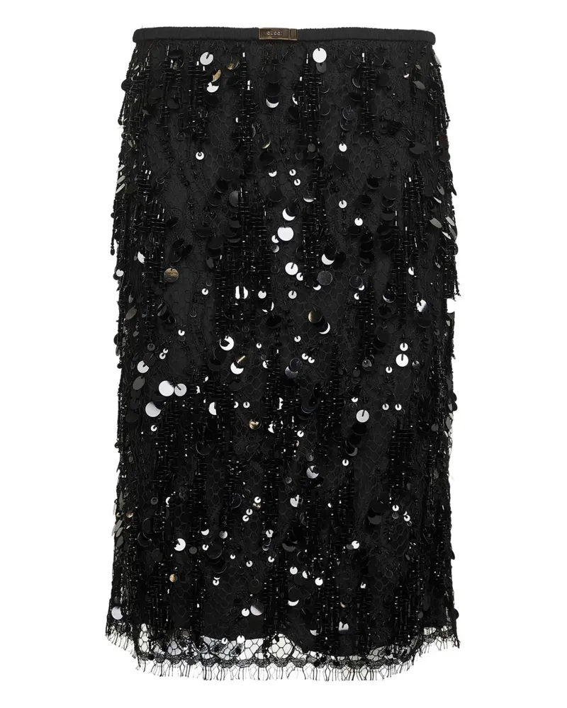 Gucci sequin-embroidered buckle midi skirt - Schwarz Schwarz