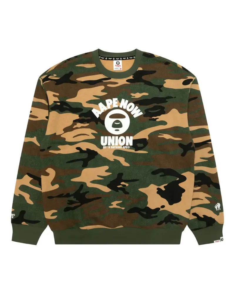 BAPE Sweatshirt mit Camouflage-Print - Grün Grün