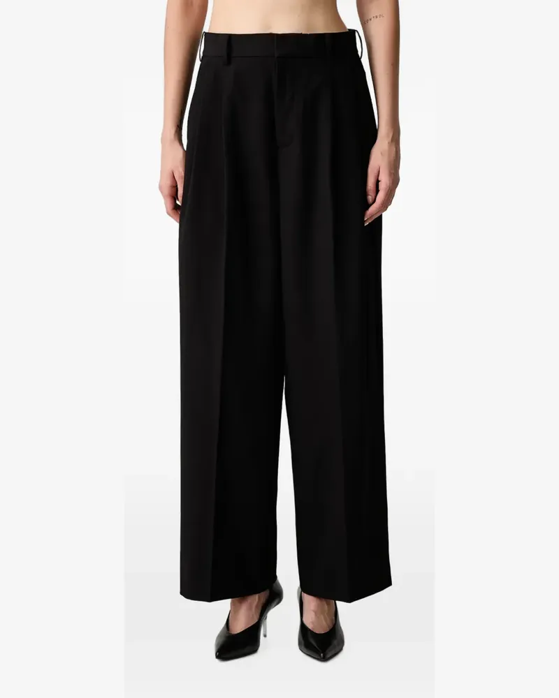 WRSTBHVR Naro Wide-Leg-Hose mit Falten - Schwarz Schwarz