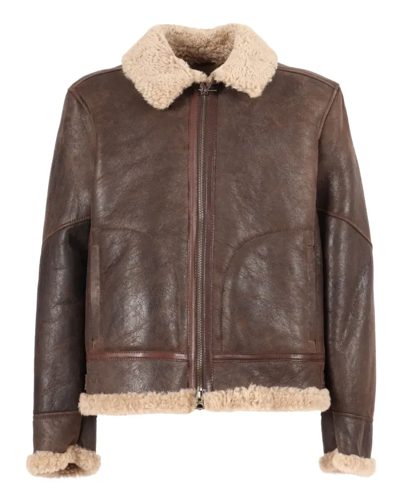 Stewart shearling leather jacket - Braun Braun