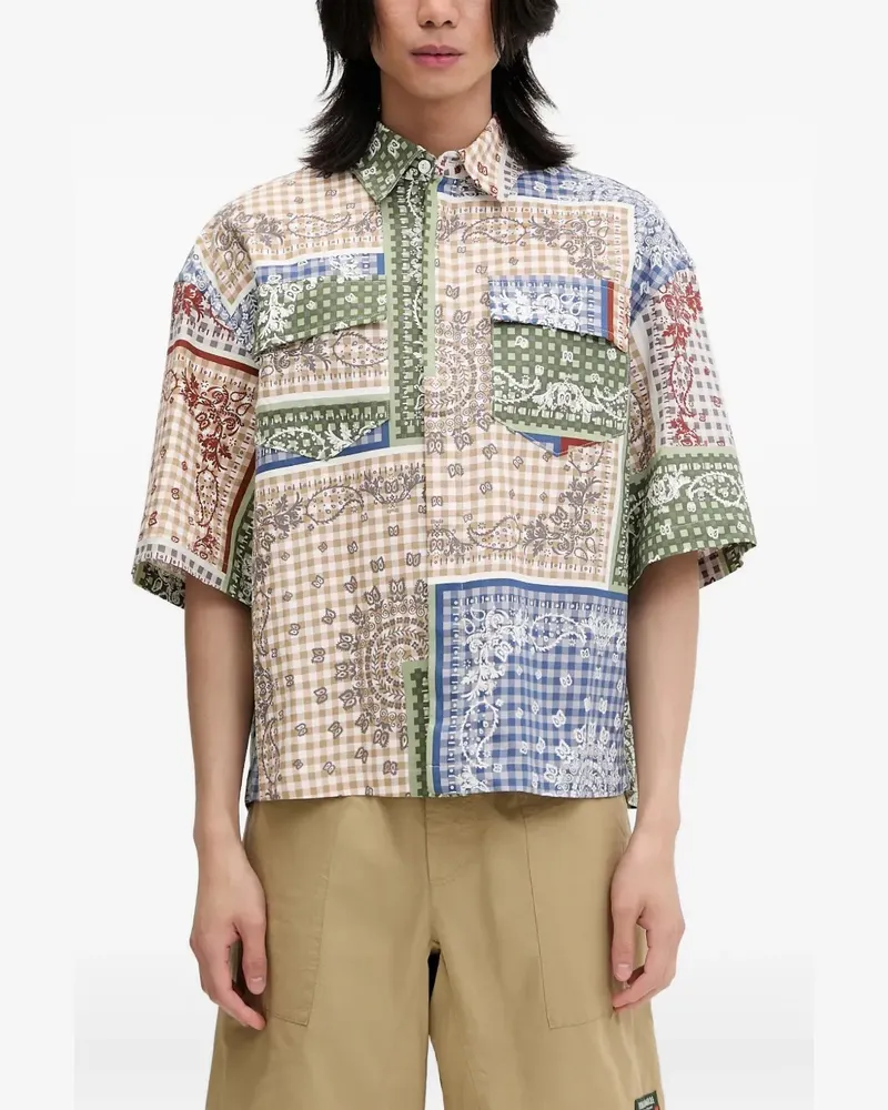 RHUDE Hemd im Patchwork-Design - Nude Nude