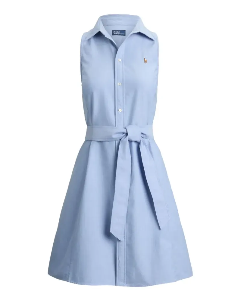 Ralph Lauren belted sleeveless shirt dress - Blau Blau