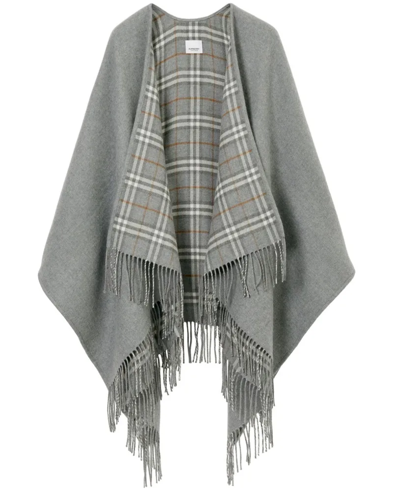 Burberry Wendbares Cape mit Karomuster - Grau Grau