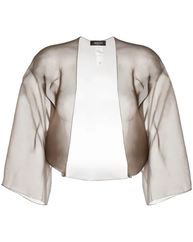 Fabiana Filippi Semi-transparente Jacke aus Seide - Braun Braun
