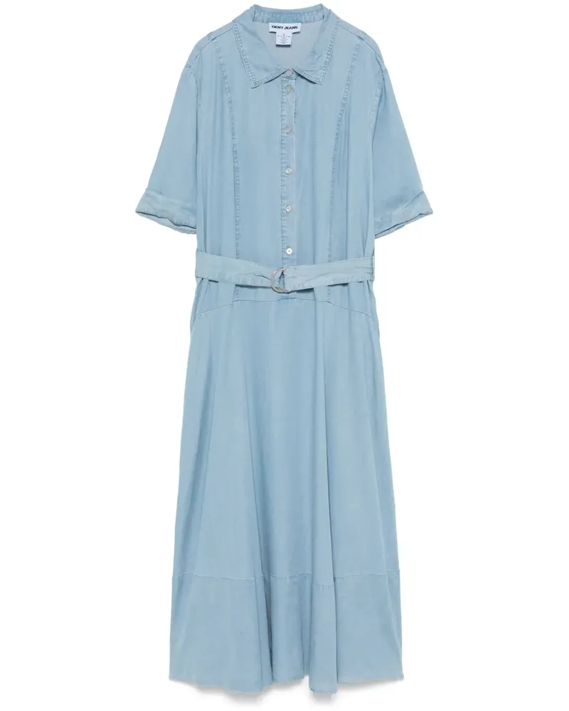 DKNY Midikleid mit tiefer Taille - Blau Blau
