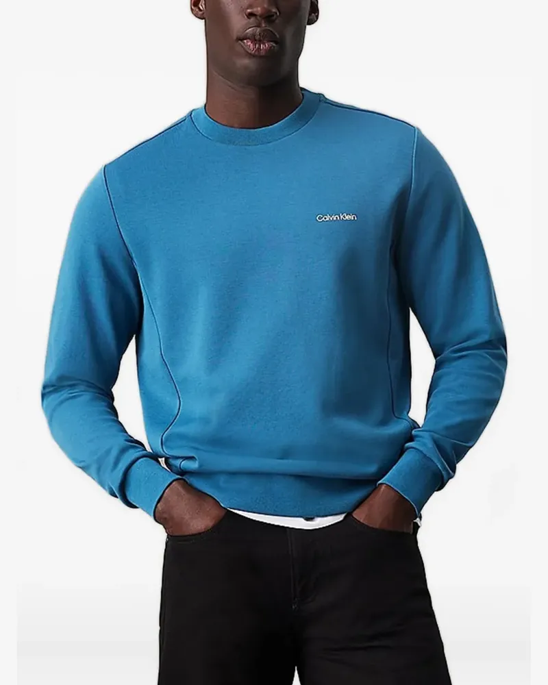 Calvin Klein Sweatshirt mit Logo-Print - Blau Blau