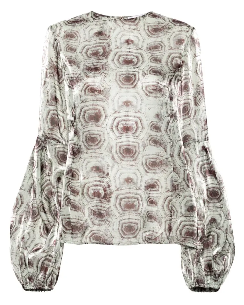 Genny Bluse mit Schildkröten-Print - Grün Grün
