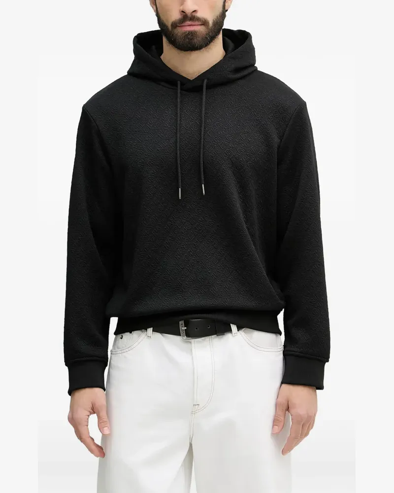Armani Exchange logo-jacquard hoodie - Schwarz Schwarz