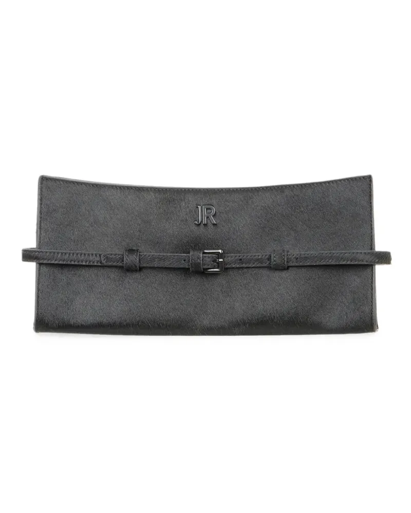 John Richmond Logo-Schultertasche mit Schnallendetail - Schwarz Schwarz