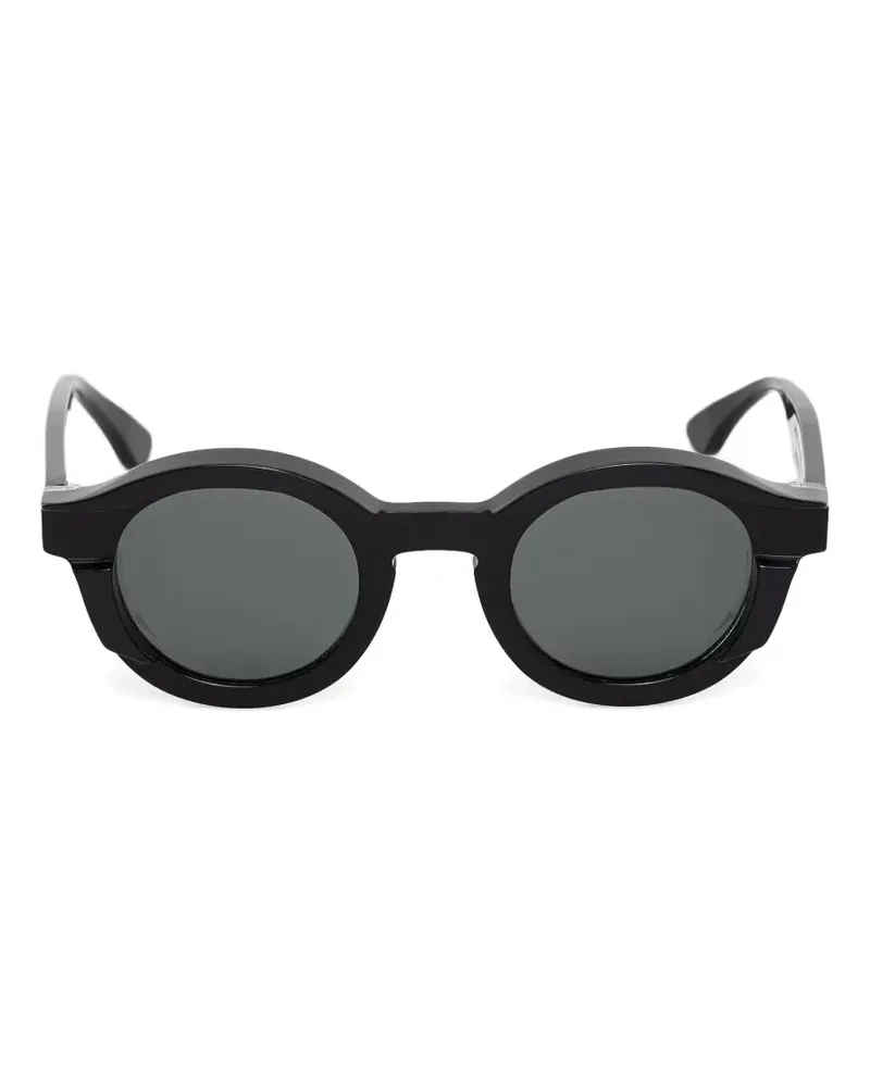 Thierry Lasry Slippery Sonnenbrille mit rundem Gestell - Schwarz Schwarz