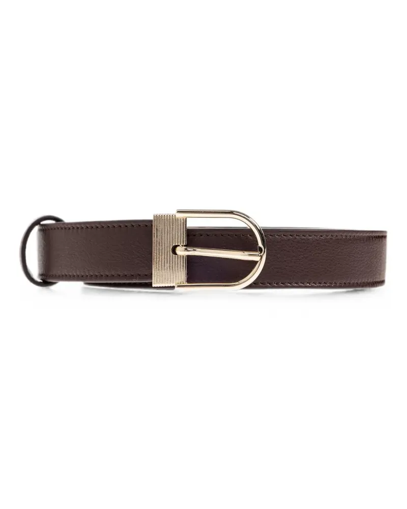 Victoria Beckham logo-plaque leather belt - Braun Braun