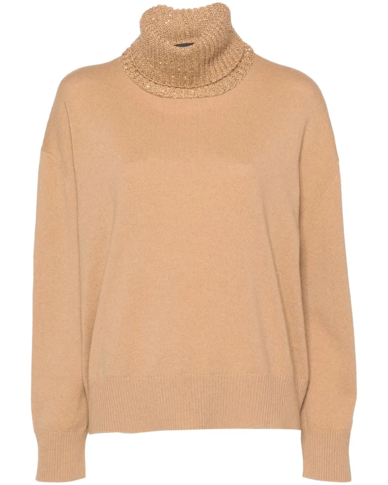 Fabiana Filippi Pullover mit Pailletten Nude