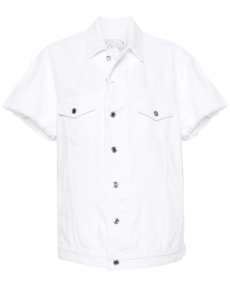 Michael Kors Jeansjacke mit ausgefranster Krempe - Weiß Weiß