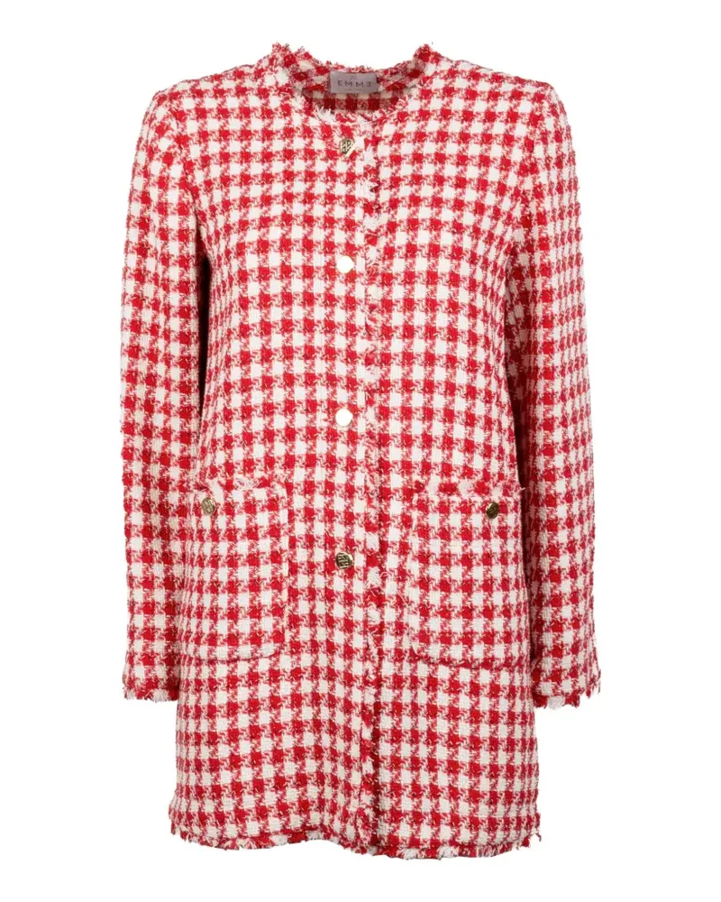 MARELLA Karierte Emme Jacke mit Fransensaum - Rot Rot