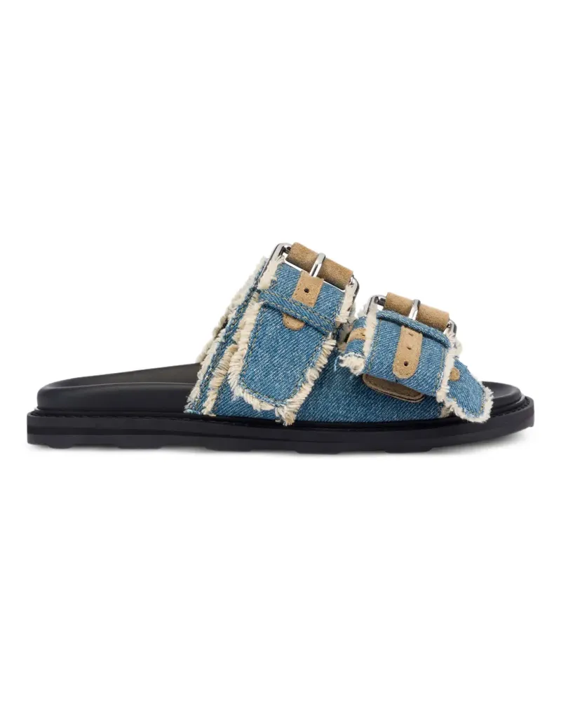 Moschino Ausgefranste Sandalen - Blau Blau