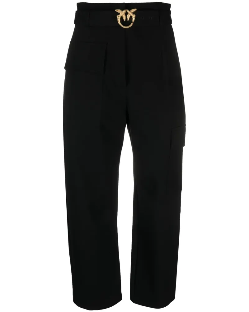 Pinko Cargohose mit "Love Birds"-Schnalle - Schwarz Schwarz