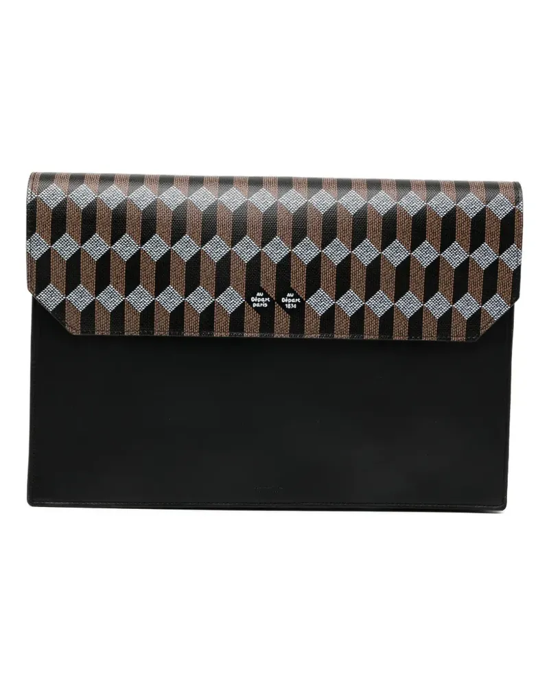 AU DÉPART geometric-print clutch bag - Schwarz Schwarz