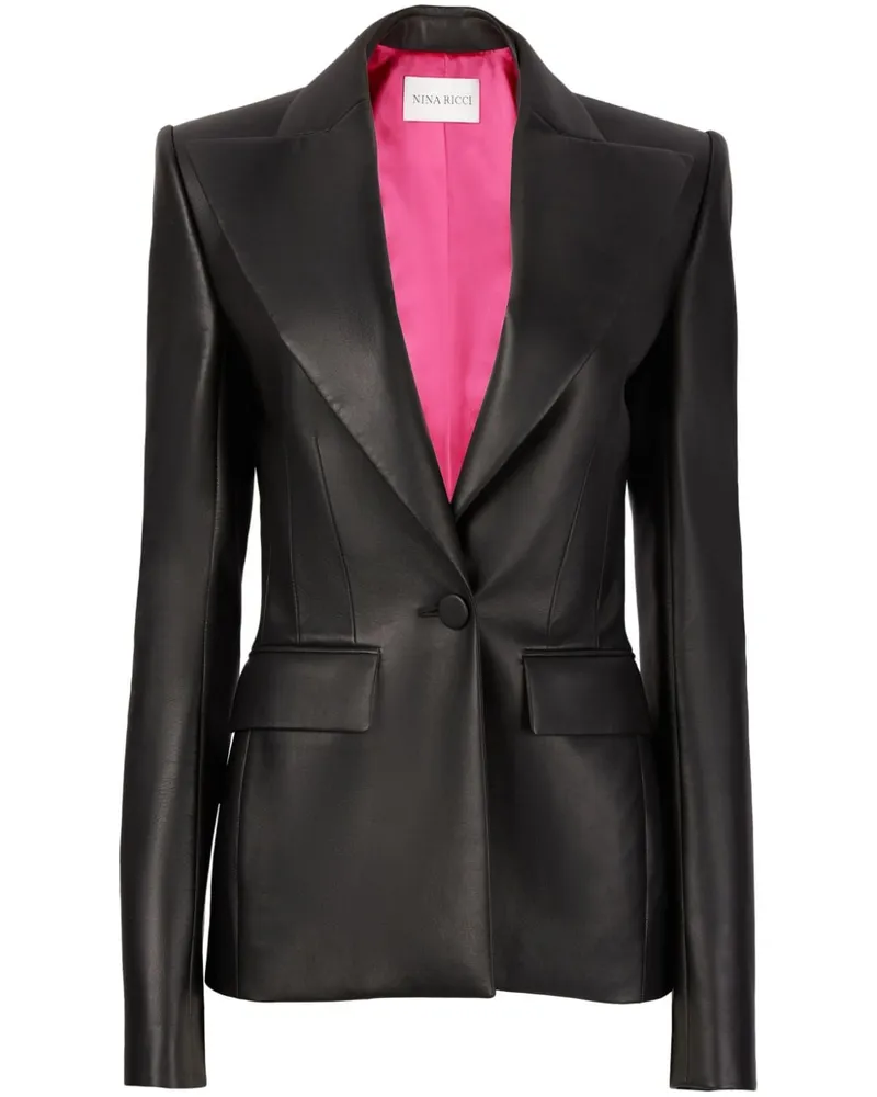 Nina Ricci Blazer aus Leder - Schwarz Schwarz