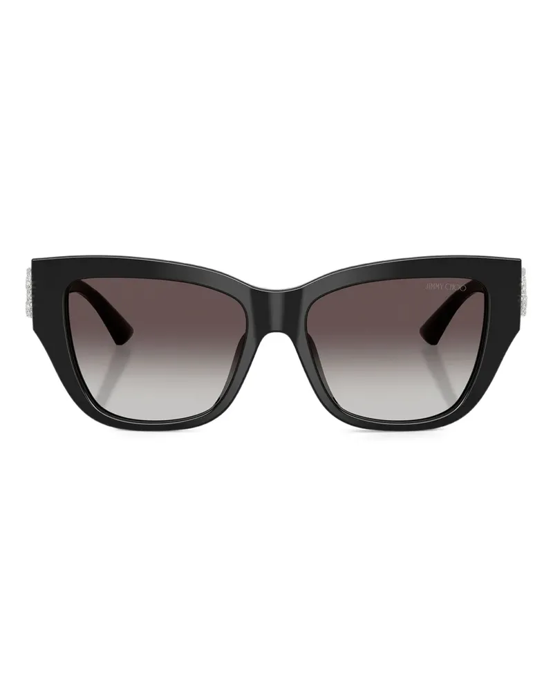 Jimmy Choo Cat-Eye-Sonnenbrille mit Kristallen - Schwarz Schwarz