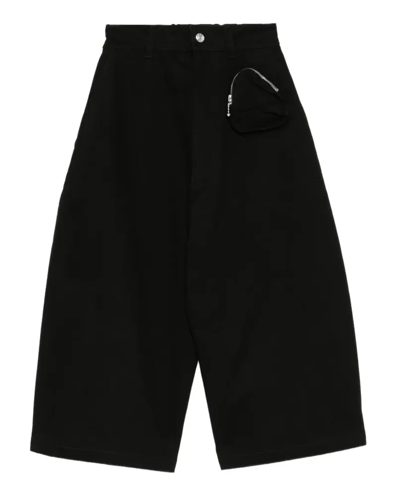 Melitta Baumeister Wide-Leg-Shorts mit Reißverschlusstasche - Schwarz Schwarz