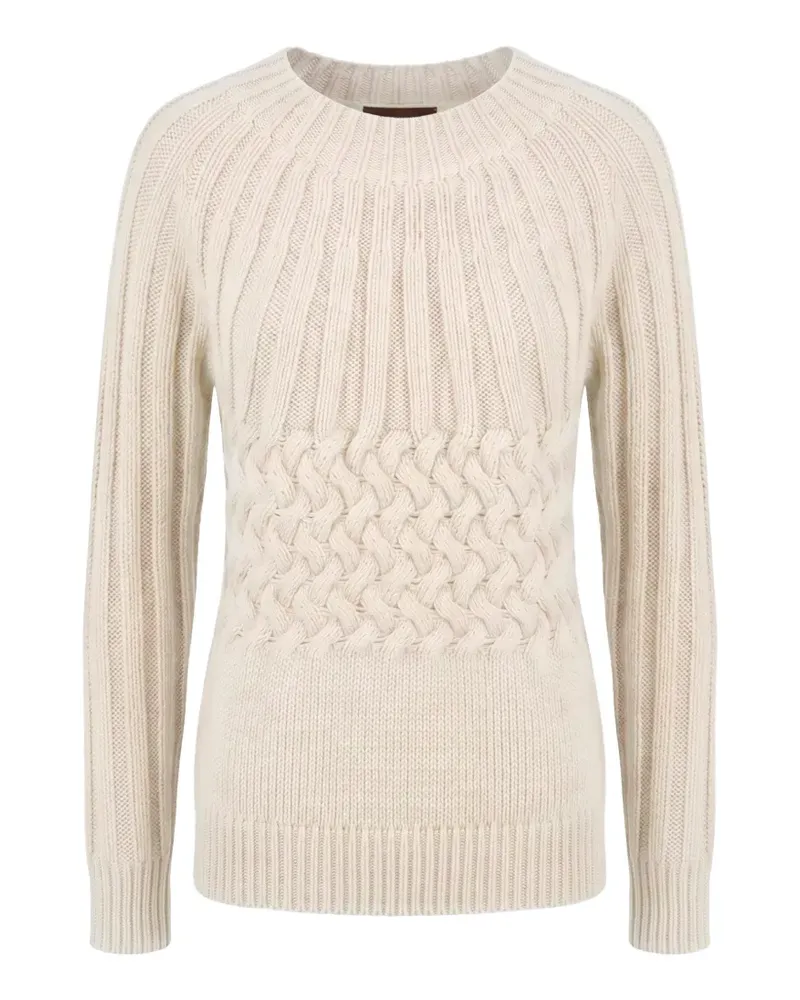MOORER cable-knit ribbed sweater - Nude Nude
