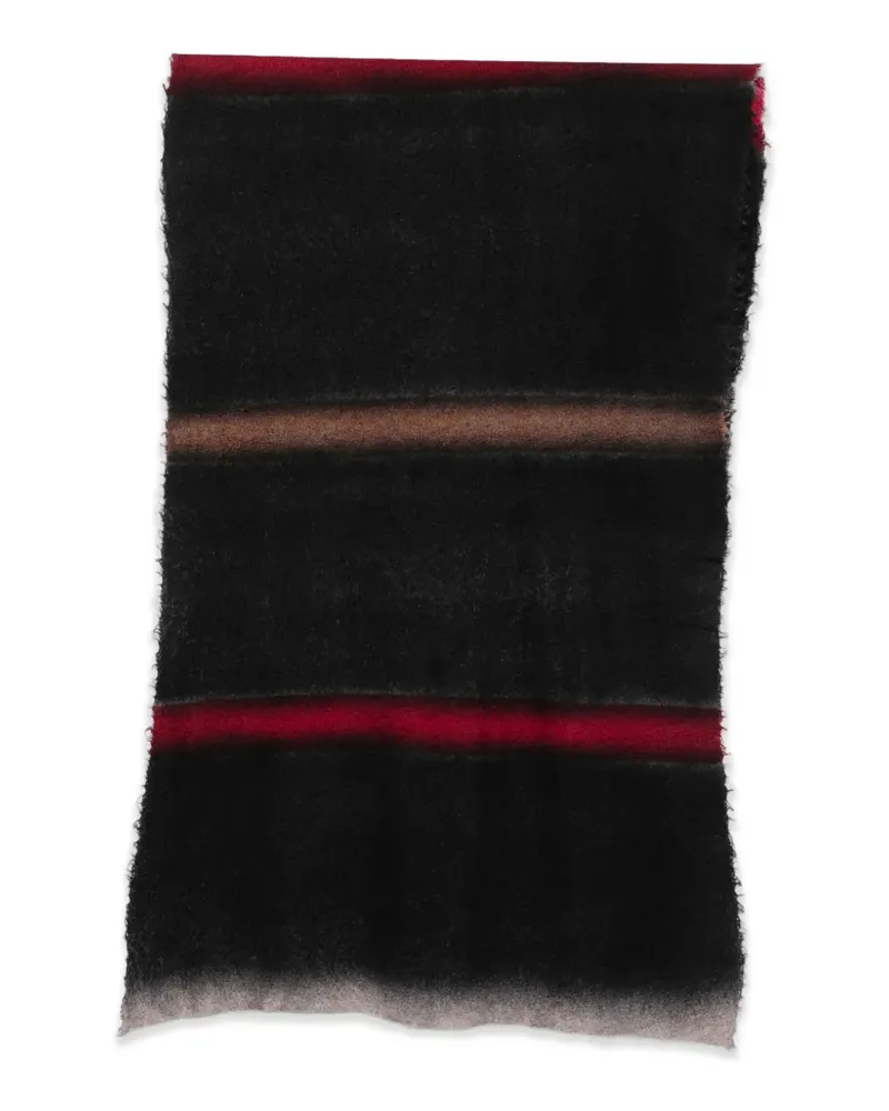Faliero Sarti Eros striped frayed-edge scarf - Schwarz Schwarz